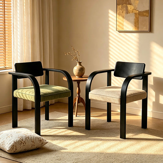 Constance Solid Wood Armchair | Modern Minimalist Japandi Dining Chair