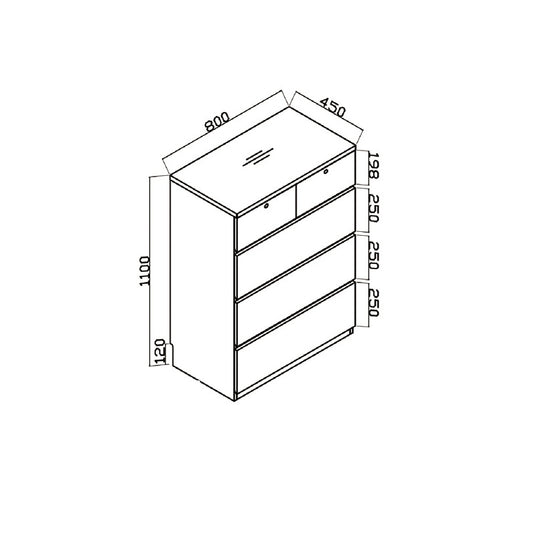 Harmony Series - 75cm five-barrel cabinet