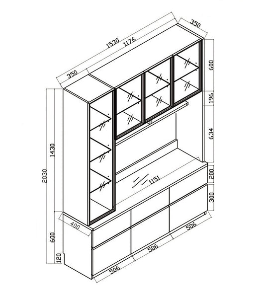 Breeze Series - 1.53m TV combination cabinet