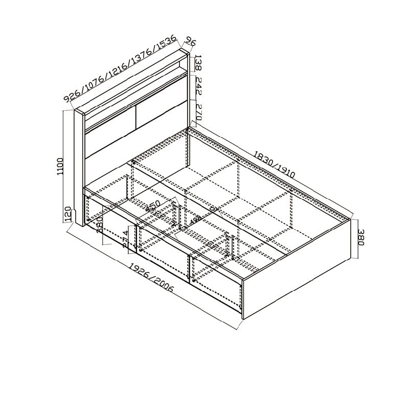 Harmony Series- Wooden Bed Screen Bed Frame