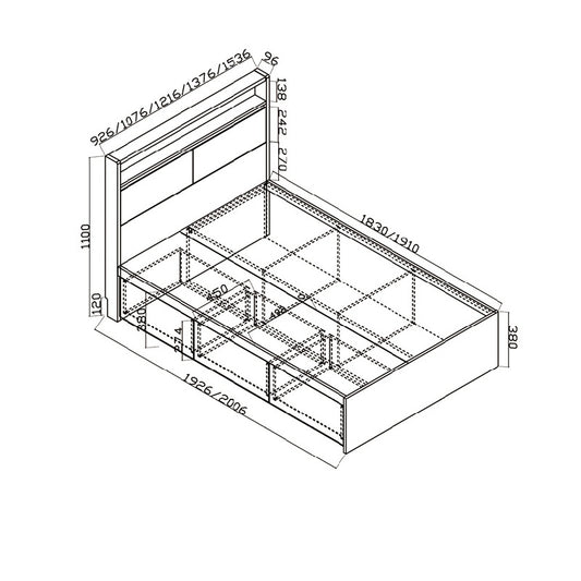 Harmony Series- Wooden Bed Screen Bed Frame