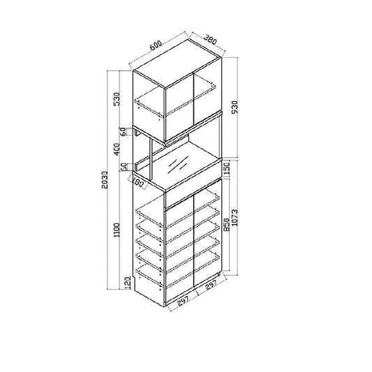 Woodstock Series-Book Desk and Bookcase Combination (Type A)