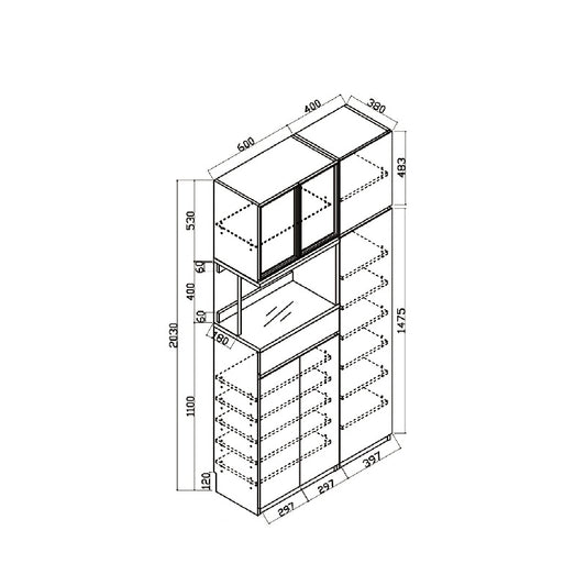 Woodstock Series-Book Desk and Bookcase Combination (Type A)