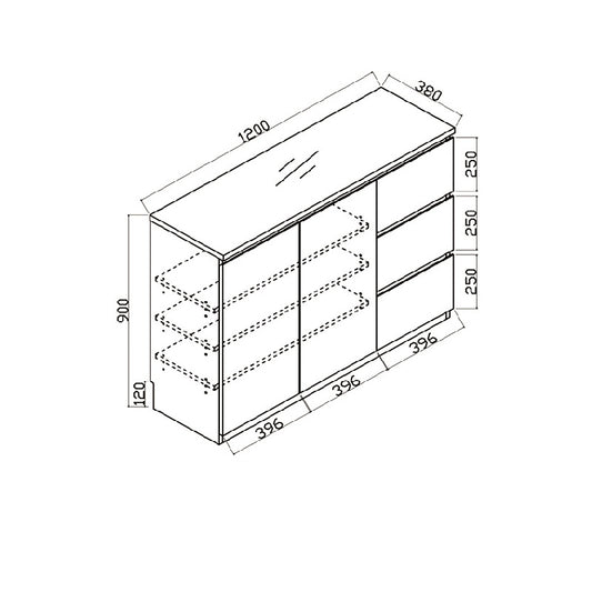 Woodstock Series-Book Desk and Bookcase Combination (Type A)