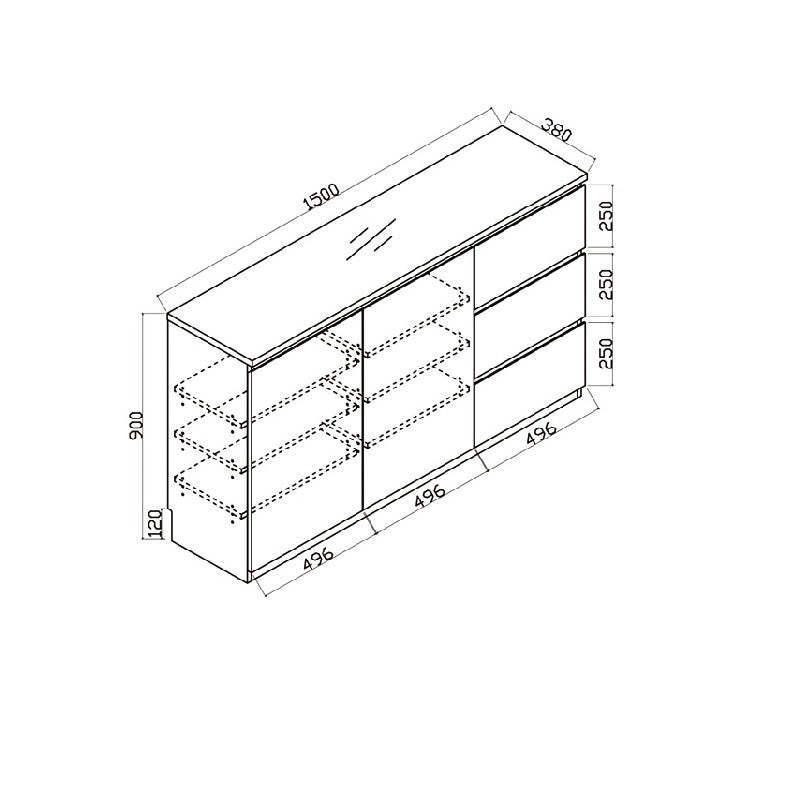 Woodland系列 - 雙門三桶鞋櫃 (B款)