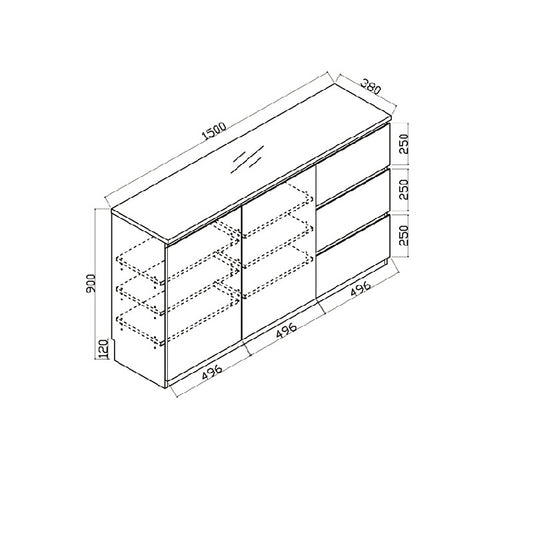 Woodstock Series-Book Desk and Bookcase Combination (Type A)