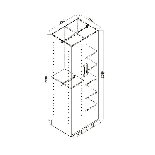 Woodland系列 - 76cm雙門衣櫃
