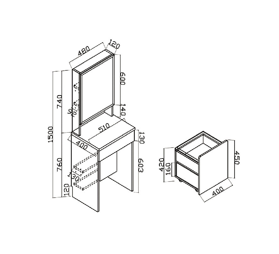 Woodland系列 - 組合梳妝枱