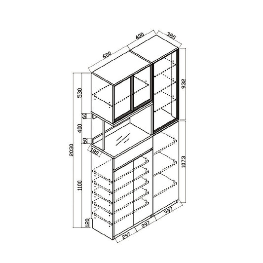 Woodstock Series-Book Desk and Bookcase Combination (Type A)