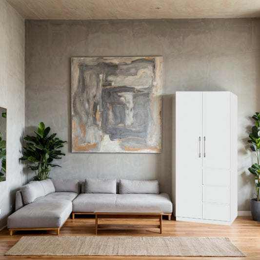 Ivory系列 - 91cm雙門三桶衣櫃