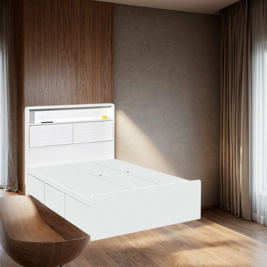 Ivory系列 - 儲物木床屏床架