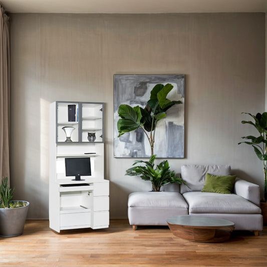 Ivory series - desk and bookcase combination (Type A)