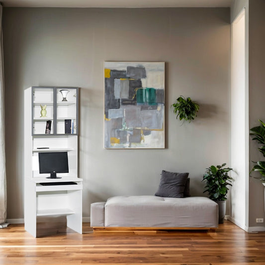 Ivory Series-Book Desk and Bookcase Combination (Type B)