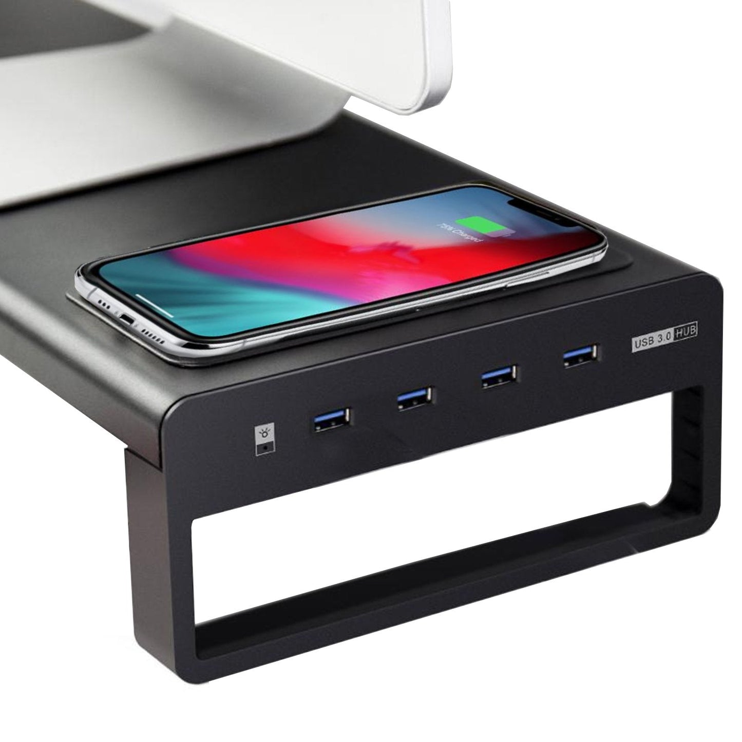 Zenox Monitor Stand (4 x Usb 3.0 Hub 15W Wireless Charging Pad) / Screen Stand