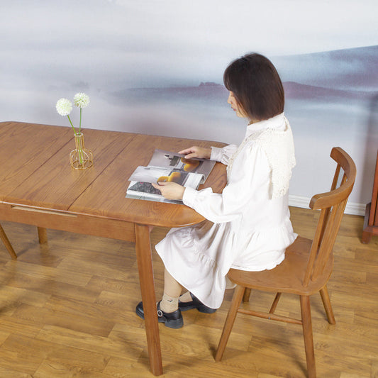 Ludwig solid wood retractable dining table