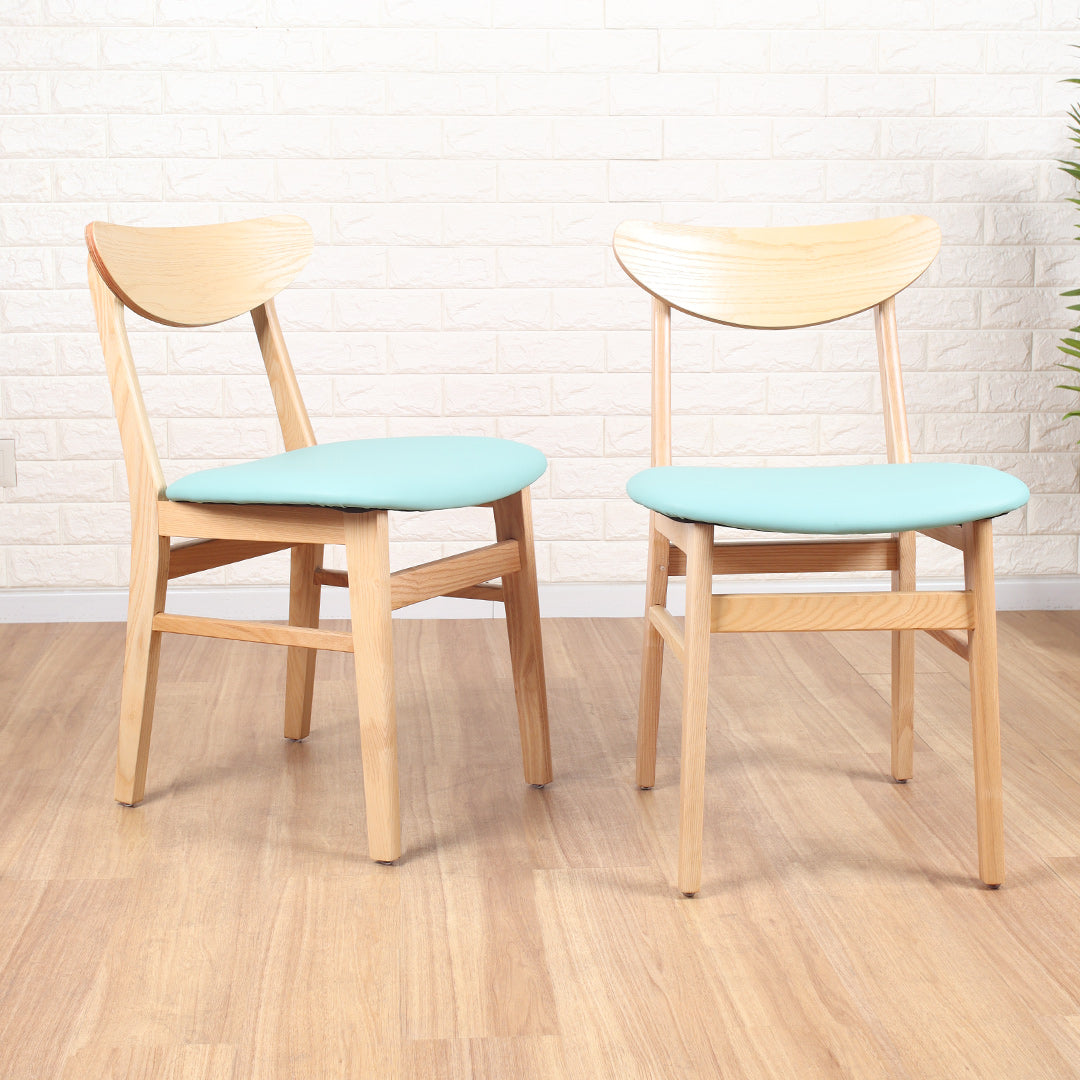 Luke solid wood base dining table (1.4/1.6 meters) with Chopin/Hansa solid wood dining chairs (1 set of 4 chairs)