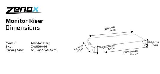 Zenox Gaming Monitor Screen Elevator Stand