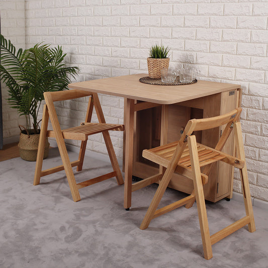 Todd 實木摺合餐枱(1.2/1.4米)配 Odin 實木摺合椅子(1枱2椅/4椅組合)