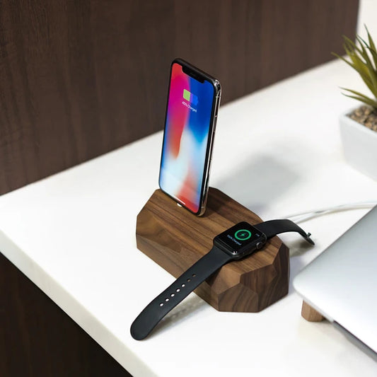 Oakywood 2-in-1 Solid Wood iPhone Charger
