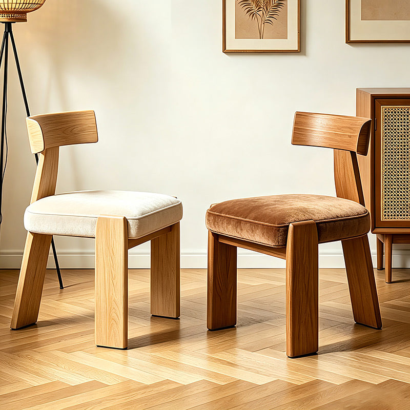 Allen Chair 現代極簡實木意大利絨布餐椅