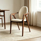 Dylan Solid Ash Wood Armchair | Ergonomic Microfiber Leather Dining Chair | Hareody Mall