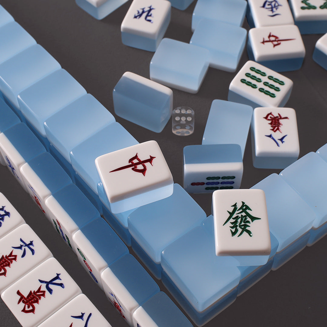 (Upgraded quick installation version) Porter portable folding solid wood mahjong table + hand-rubbed mahjong brand set
