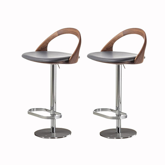 Whyie solid wood and steel adjustable bar chairs (set of 4)