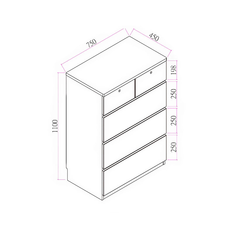 Ivory Series - 75cm five-barrel cabinet