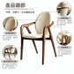 Dylan Solid Ash Wood Armchair | Ergonomic Microfiber Leather Dining Chair | Hareody Mall
