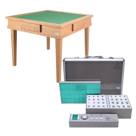 Bingo摺疊實木麻雀枱 + Mojojo - Jelly 果凍麻雀牌 (8分)套裝