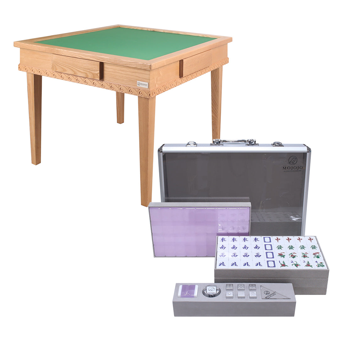 Bingo摺疊實木麻雀枱 + Mojojo - Jelly 果凍麻雀牌 (8分)套裝
