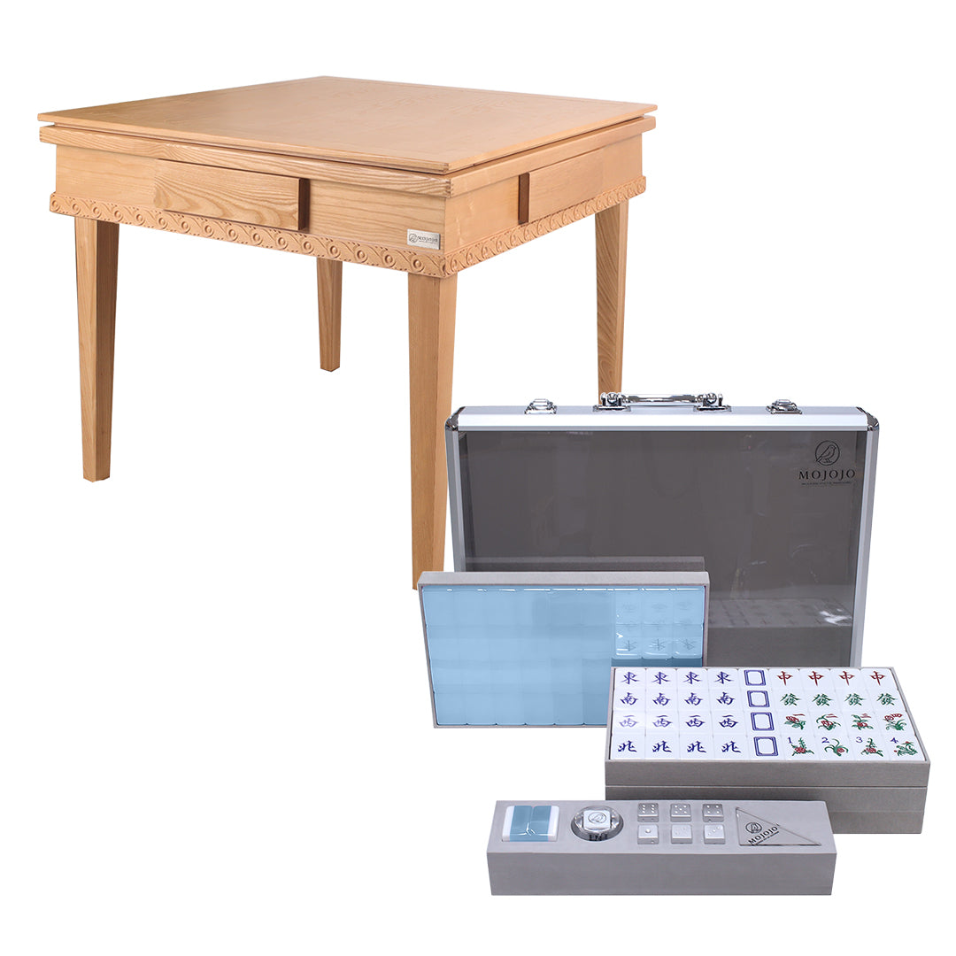 Bingo摺疊實木麻雀枱 + Mojojo - Jelly 果凍麻雀牌 (8分)套裝