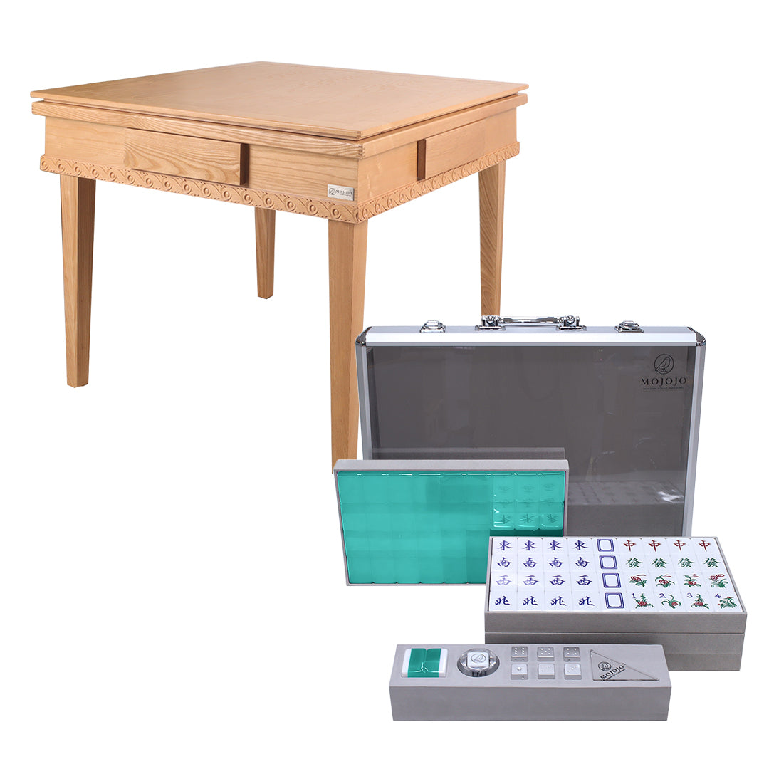 Bingo摺疊實木麻雀枱 + Mojojo - Jelly 果凍麻雀牌 (8分)套裝