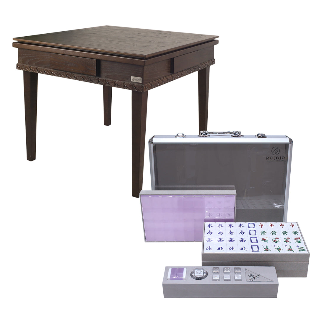 Bingo摺疊實木麻雀枱 + Mojojo - Jelly 果凍麻雀牌 (8分)套裝