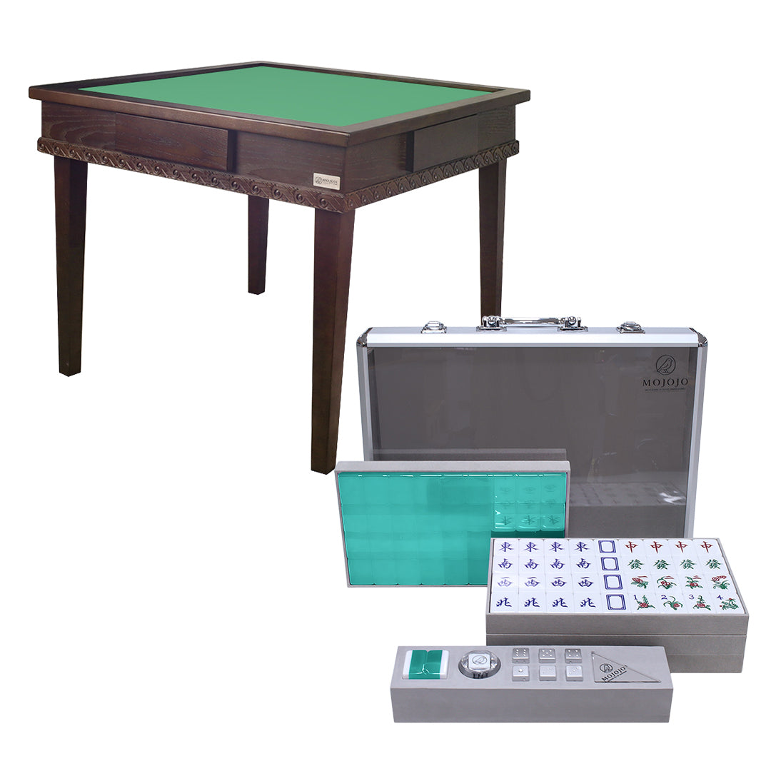 Bingo摺疊實木麻雀枱 + Mojojo - Jelly 果凍麻雀牌 (8分)套裝