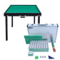 (Upgraded quick installation version) Porter portable folding solid wood mahjong table + hand-rubbed mahjong brand set