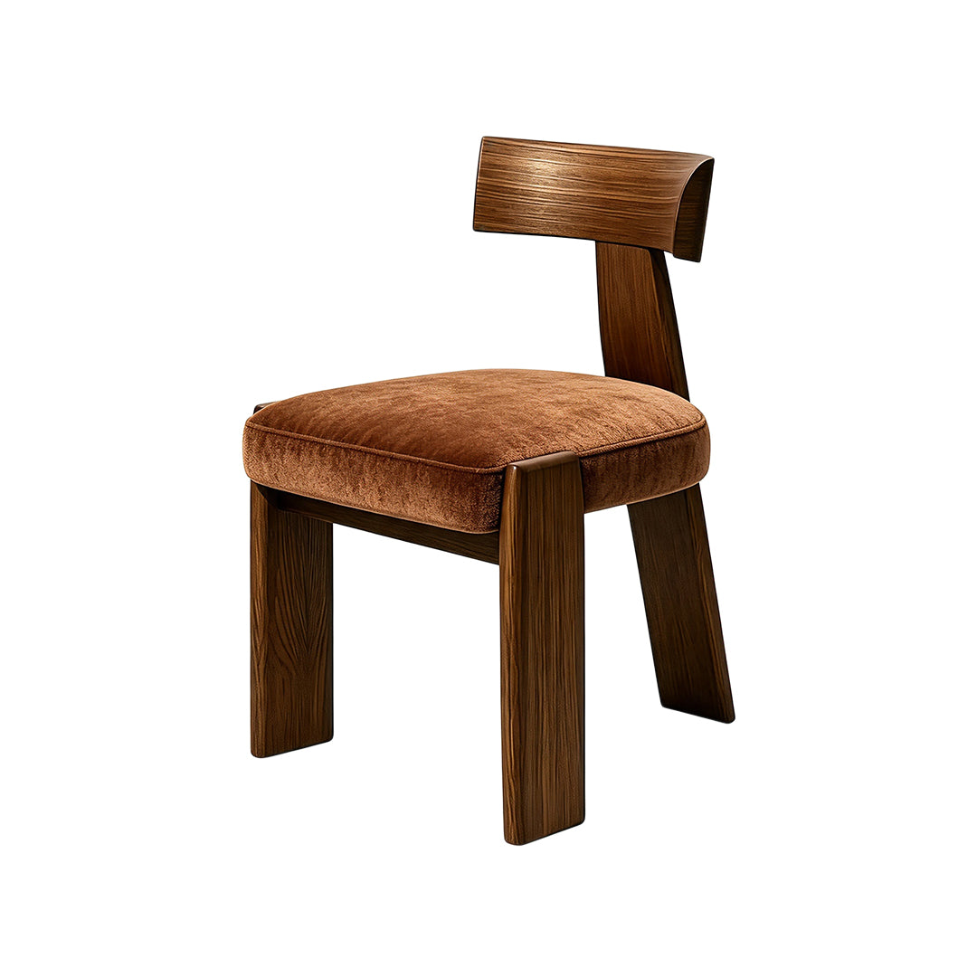 Allen Chair - Modern Minimalist Solid Wood & Italian Velvet Dining Chair