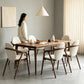 Dylan Solid Ash Wood Armchair | Ergonomic Microfiber Leather Dining Chair | Hareody Mall