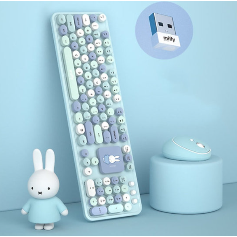 Miffy MPC-006 3合1 無線全鍵盤+滑鼠+鍵盤滑鼠墊套裝