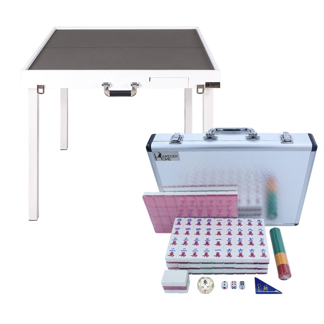 (升級快裝款) Porter手提式摺合實木麻雀枱+手搓麻雀牌套裝