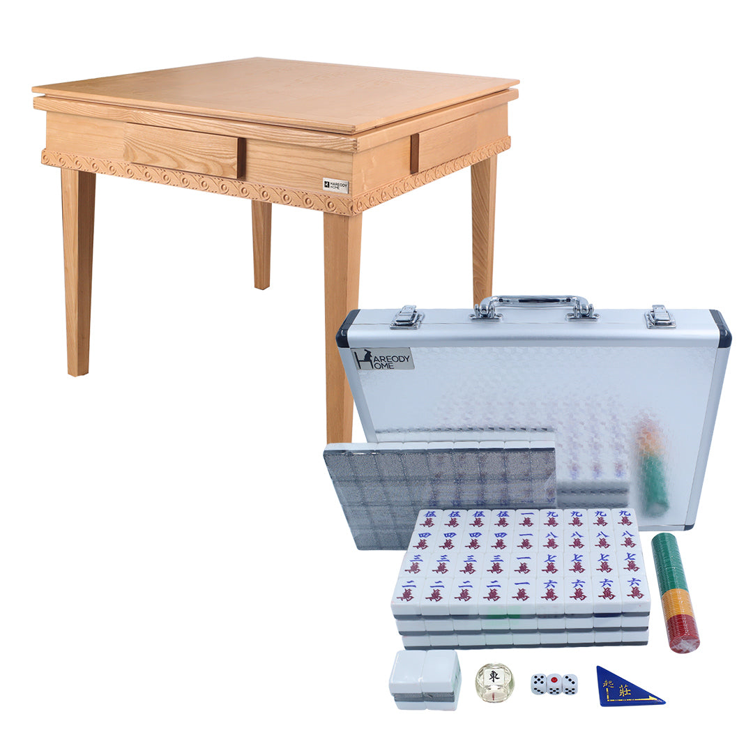 Bingo摺疊實木麻雀枱+手搓麻雀牌套裝