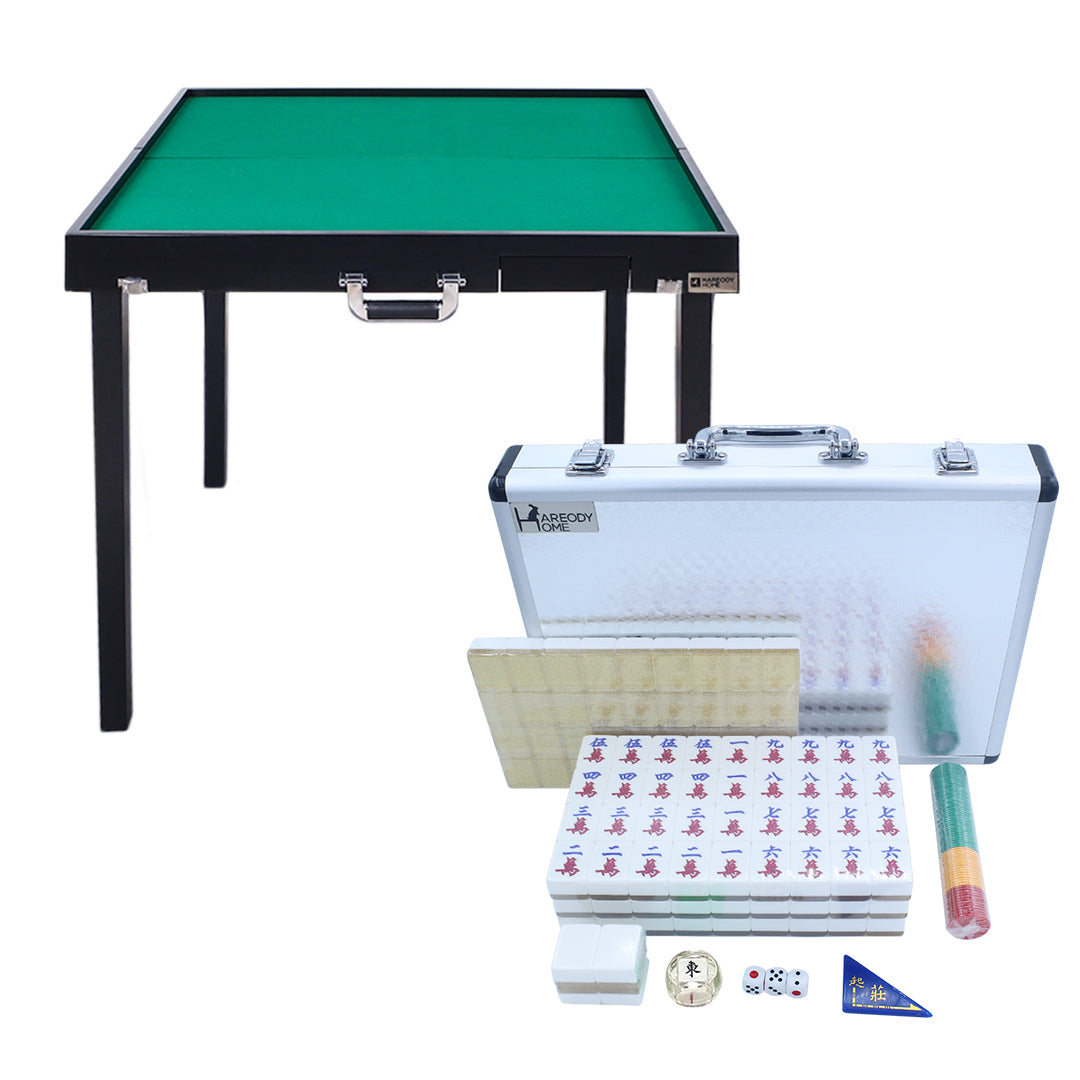 (升級快裝款) Porter手提式摺合實木麻雀枱+手搓麻雀牌套裝