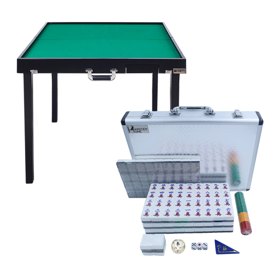 (升級快裝款) Porter手提式摺合實木麻雀枱+手搓麻雀牌套裝