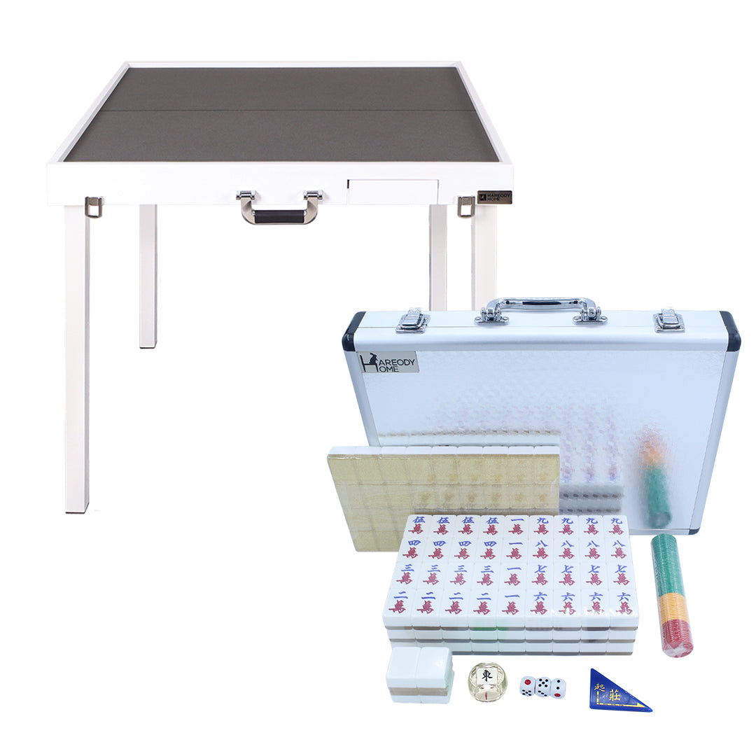 (升級快裝款) Porter手提式摺合實木麻雀枱+手搓麻雀牌套裝