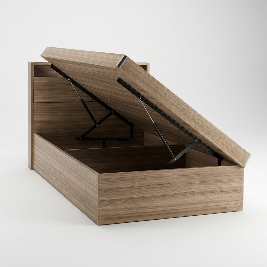Breeze Series - Storage Wooden Bed Screen Hydraulic Bed Frame