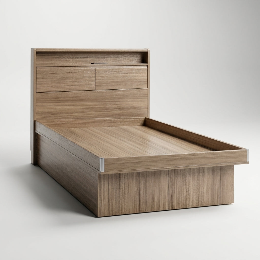 Breeze Series - Storage Wooden Bed Screen Hydraulic Bed Frame