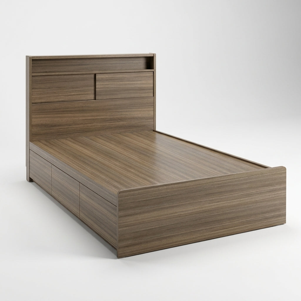 Breeze Bed Frame with Headboard Storage & Drawers
