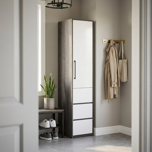 Eclipse 45cm Single Door 3-Drawer Wardrobe