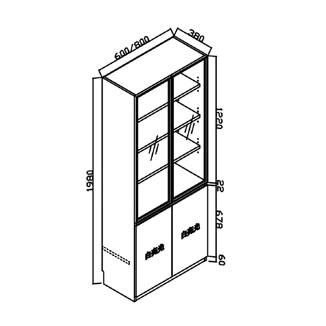 Breeze Series-Double Door Bookcase