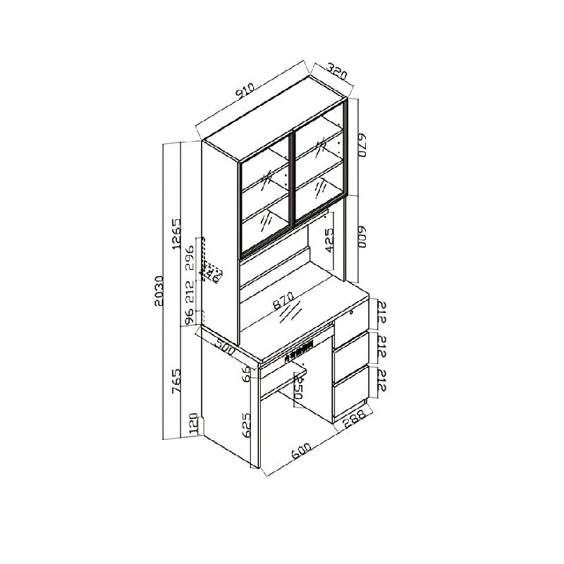Woodland系列 - 書枱書櫃組合 (D款)
